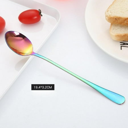 

Big promotion!!Creative Colorful 304 Stainless Steel Soup Multi Purpose Deepened Public Spoon Tableware Ice Cream Dessert Tea Stirring Spoon
