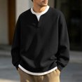 thumbnail image 2 of StSilkitty Men's Long Sleeve Sweatshirts 2 in 1 Crewneck Casual Pullover Sweatshirts Lightweight Loose Comfy Tops, 2 of 6
