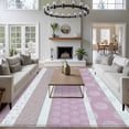 thumbnail image 3 of 5'x7' Area Rugs for Living Room Bedroom, Farm Fruits Washable Rug Carpet Runner Indoor Outdoor, Watermelon Lemons Peach Pink Grey Striped Non Slip Floor Mats Area Rug for Kitchen, Nursery, 3 of 8
