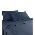 thumbnail image 5 of London Collection 600 Thread Count Wrinkle Resistant Woven Stripe 100% Egyptian Cotton 3 Piece Sheet Set (Twin XL, Navy Blue), 5 of 5