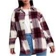thumbnail image 2 of Puntoco, camiseta de manga larga a la moda para mujer, ropa de abrigo holgada con frente abierto de otoño, blusa a cuadros, abrigo, Tops, liquidación Puntoco Puntoco-5540, 2 of 9