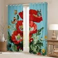 thumbnail image 2 of Homewish Country Flower Floral Black Out Curtains,Rustic Spring Garden Curtains Pack of 2 (42x63 Each),Red Blue Green Bedroom Curtains For Men Women,Ultra Soft Home Decor, 2 of 6