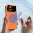 thumbnail image 3 of Dteck Case for iPhone 16 Pro,Shockproof Rubber + PC Case Compatible with MagSafe Built-in Camera Lens Protector Cover for iPhone 16 Pro,Orange, 3 of 5