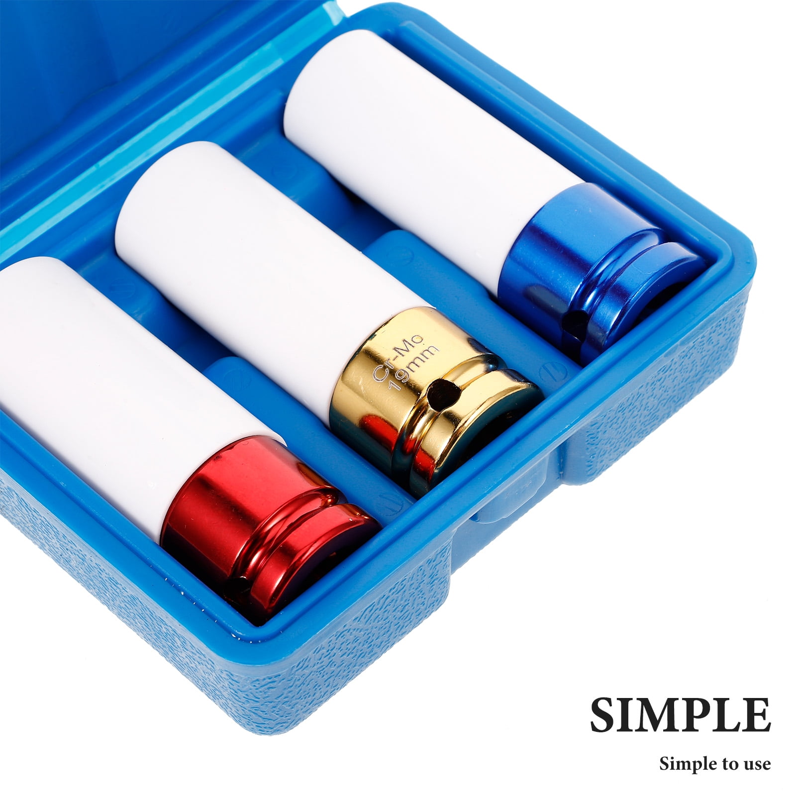 Nishuna 3pcs Wheel Protective Impact Socket Socket Protective Sleeve Wheel Socket Set Lug Nut Impact Socket Set Lug Nut Socket Tire Socket Set