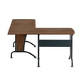 thumbnail image 4 of Kingfisher Lane Wood and Metal L-Shaped Computer Desk in Mahogany, 4 of 13