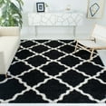 thumbnail image 3 of SAFAVIEH Dallas Logan Geometric Shag Area Rug, Black/Ivory, 8'6" x 12', 3 of 9