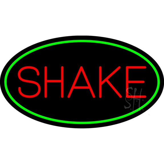 Red Shakes LED Neon Sign 13 x 24 - inches, Black Square Cut Acrylic Backing, with Dimmer - Bright and Premium built indoor LED Neon Sign for restaurant window and interior decor.