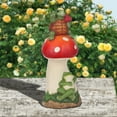 thumbnail image 3 of Mainstays Outdoor Relaxing Frog and Peace Turtle Mushroom Statuary, 5.75 in L x 4.88 in W x 13.25 in H, 3 of 5