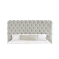 thumbnail image 4 of 1pc Contemporary Upholstered Queen Bed Tufted Headboard and Footboard Bedroom Furniture Gray, 4 of 4