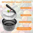 thumbnail image 3 of Essoreuse à Salade avec Couvercle, Essoreuse à Salade 3L, Type à Pression, Séchoir à Légumes de Cuisine, pour Laver la Salade, 3 of 5