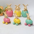 thumbnail image 2 of Cateissary Decoración de patrón de animales bonitos de Pascua, estatua de resina artística de mesa, adorno, diseño de fiesta, sala de estar y Artesanía Rosado, 2 of 6