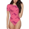 thumbnail image 1 of Fotbe Leopard Print Body de Mujer con Cuello Redondo y Mangas Cortas, Sin Mangas Ajustado, Suave, Cómodo y Básico-Medium, 1 of 7
