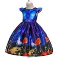 thumbnail image 7 of Kids Girls Halloween Costume Dress w/Witch Hat Pumpkin Skull Printed Fancy Dress Up Cosplay Party Outfits, 7 of 7
