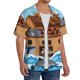 thumbnail image 2 of Balery Animals on Noah's Ark Camisa Casual de Manga Corta con Botones para Hombre, Texturizada, Estilo Cubano, para Playa, Verano-4X-Large, 2 of 5