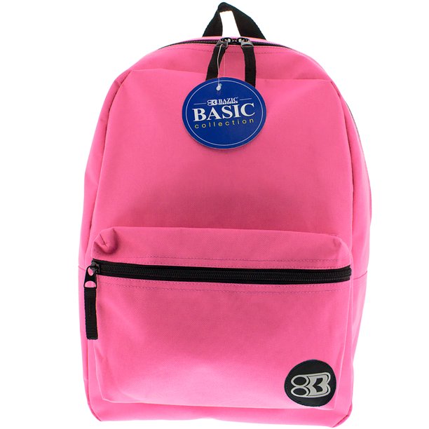 Bazic New 401323 16 Inch Fuchsia Basic Backpack (12Pack) Backpacks