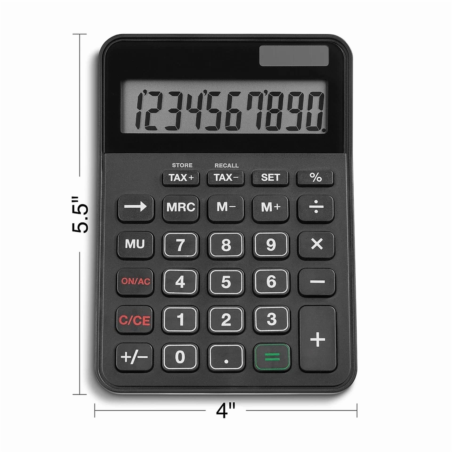 CRESTIN- Staples 10 -Digit Battery/Solar Powered Basic Calculator Black 2/Pack St240-Ccvs