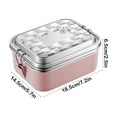 thumbnail image 3 of Stainless Steel Food Container, Double-layer Insulated Meal Prep Box, 3 Compartments Steamer, Leakproof Design, for Workspace Travel, Keeps Food Warm, Durable Travel Gear, Eco-friendly Meal, Ihhxbz, 3 of 7