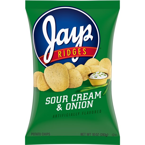 Jays Potato Chips, Sour Cream and Onion Ridges, 10 Oz