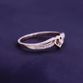 thumbnail image 4 of AFFY 0.10CT Natural White Diamond Bypass Heart Promise Ring for Women 14K Rose Gold over Silver-7, 4 of 6