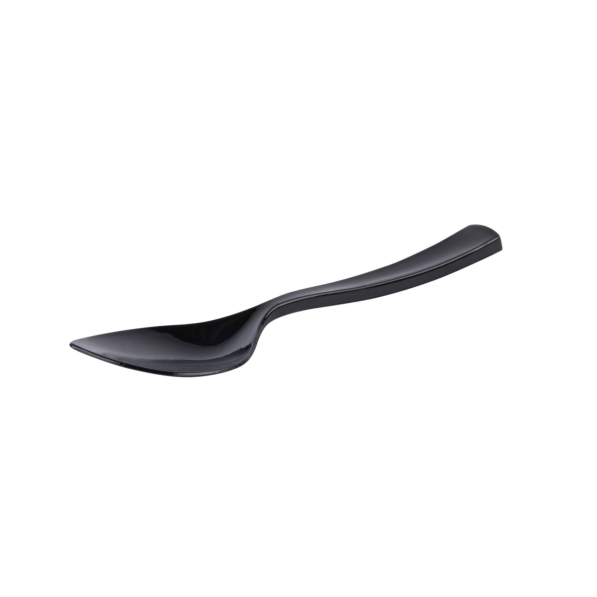 Coppetta Black Plastic Petal Spoon - 4 1/2" x 1" - 500 count box