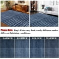 thumbnail image 2 of GlowSol 8'x10' Area Rugs for Living Room, Modern Abstract Area Rug Low Pile Non-Slip Geometric Stripes Carpet, Soft Foldable Bedroom Rug, Blue, 2 of 8