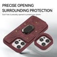 thumbnail image 5 of Dteck for Apple iPhone 15 Pro Max Wallet Case, Shockproof Heavy Duty Flip PU Leather Ring Kickstand Card Holder Anti-Scratch Soft Protective Cover, winered, 5 of 8