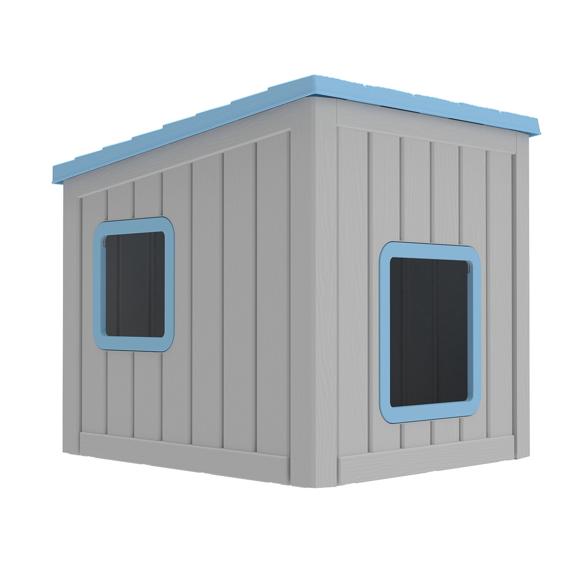 MAYEERTY Dual-Door Cat House for Indoor & Outdoor, Rain-Resistant Sloped Roof Pet Retreat with Easy-Clean Leak Holes