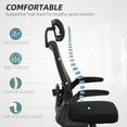 thumbnail image 3 of HOMCOM Ergonomic Office Chair with Flip-up Armrest, Adjustable Headrest and Lumbar Support, Mesh Desk Chair for Home Office, Black, 3 of 9
