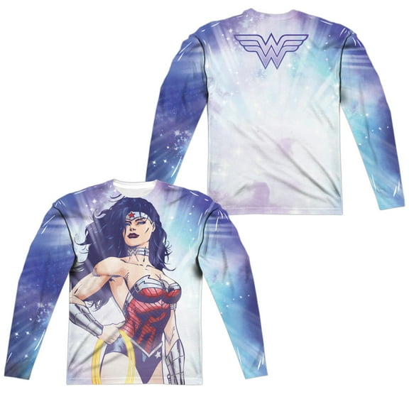 Jla - Warrior Goddess (Front/Back Print) - Regular Fit Long Sleeve Shirt - Large