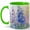 Green, variant on Pastel Delphinium Flowers 11oz Ceramic Mug, Garden Coffee Cup