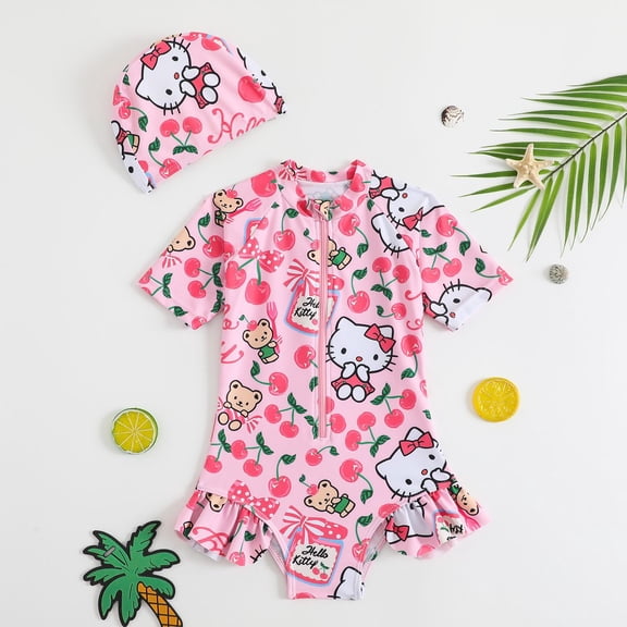 Swimwear Kawaii Piece Swimsuit Cartoon Professional Quick-Drying Sunscreen Swimwear Beach Clothes