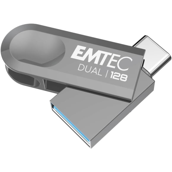 Remis à Neuf Emtec D280 USB 3.2 USB-A Type-C Double 128 Go Clé USB