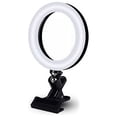 thumbnail image 1 of Anillo de luz para selfies de 16 cm para computadora portátil, lámpara de escritorio, iluminación para videoconferencias con trípode y soporte para teléfono con clip, 1 of 4
