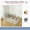 thumbnail image 3 of PawHut Pet Playpen Small Animal Cage Transparent Customizable Fence with Door for Hamster, Guinea Pigs, Chinchilla, 14 x 18 in, 3 of 7