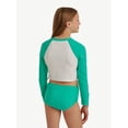 thumbnail image 2 of Justice Girls 2 Piece Long Sleeve Rashguard Swimsuit, Sizes XS-XL, 2 of 7