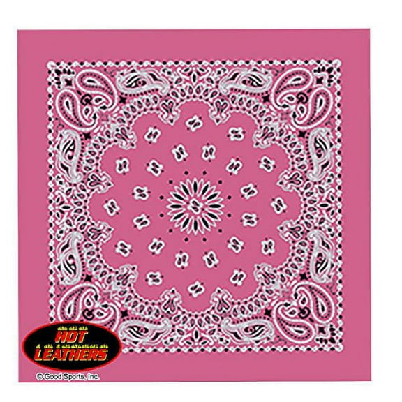 Officially Licensed Originals: Bikers Bandanas Hot Pink Paisley, Collection Original Design, 21"x21"