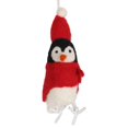 thumbnail image 2 of NOVICA Artisan Handmade Wool Felt Ornaments Penguin Holiday Decor Red Black White India Christmas Birdpenguin 'Bundle Up' (set of 3), 2 of 6