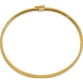 thumbnail image 2 of 14K Yellow Gold Hexagonal Design Diamond-Cut Flexible Bangle (7.5 X 6.5) Made In United States db699, 2 of 5