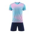 thumbnail image 4 of LWNYDPLSD Soccer Jerseys Set for Boys 2 Piece Summer Team Suit Kids School Uniforms Personalized Shirts Gym Training Mesh Shorts Running Sports Outfits for Basketball Running Toddler Clothes, 4 of 5
