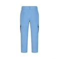 thumbnail image 5 of Men's Cotton Linen Capri Long Utility Stacked Cargo Shorts Below Knee 13 Inches Relaxed Fit Casual Elastic Waist Multi-Pocket Size 3XL Sky Blue, 5 of 8