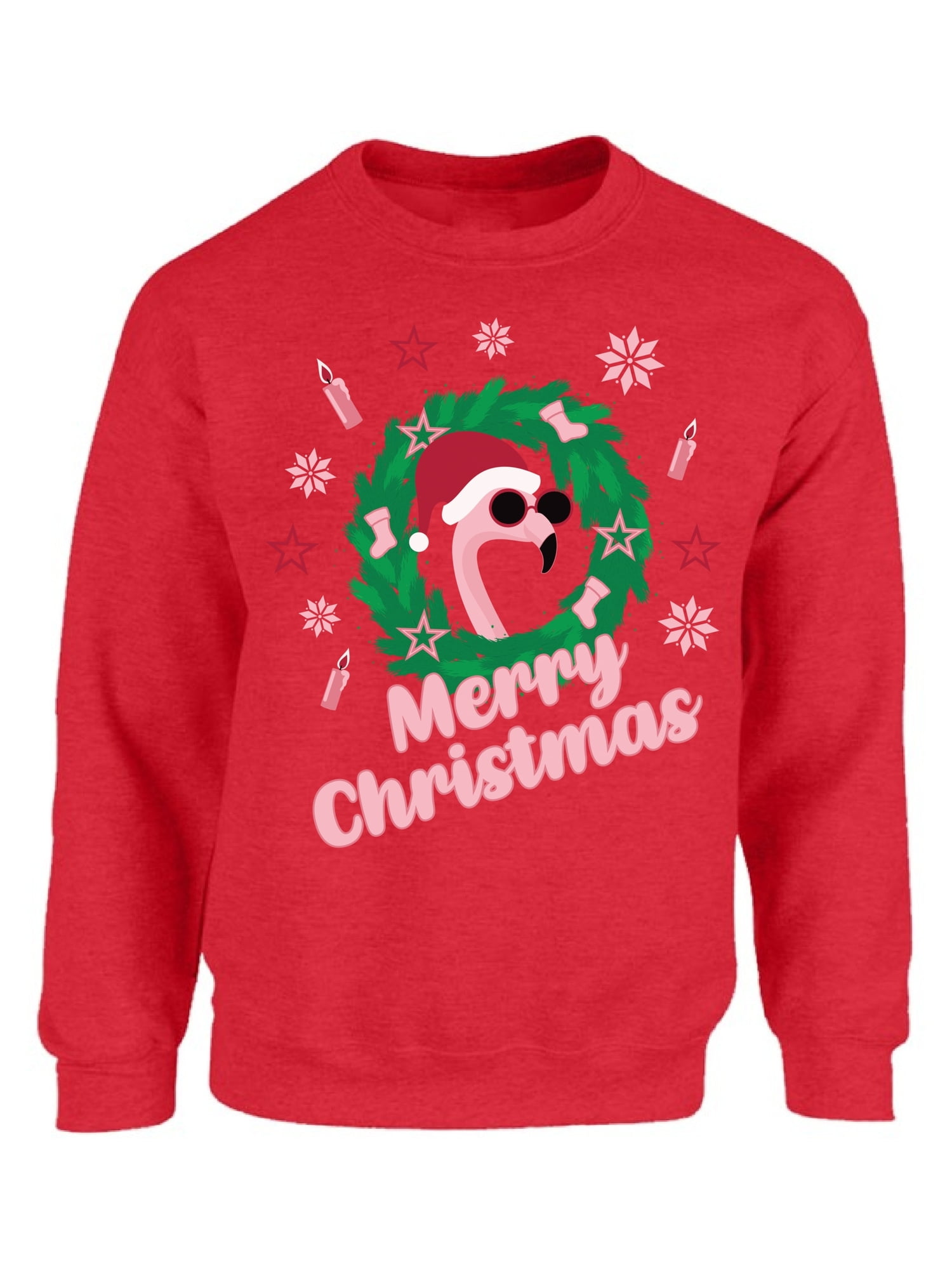 Mezee Mezee Flamingo Christmas Sweatshirt Merry Christmas Ugly