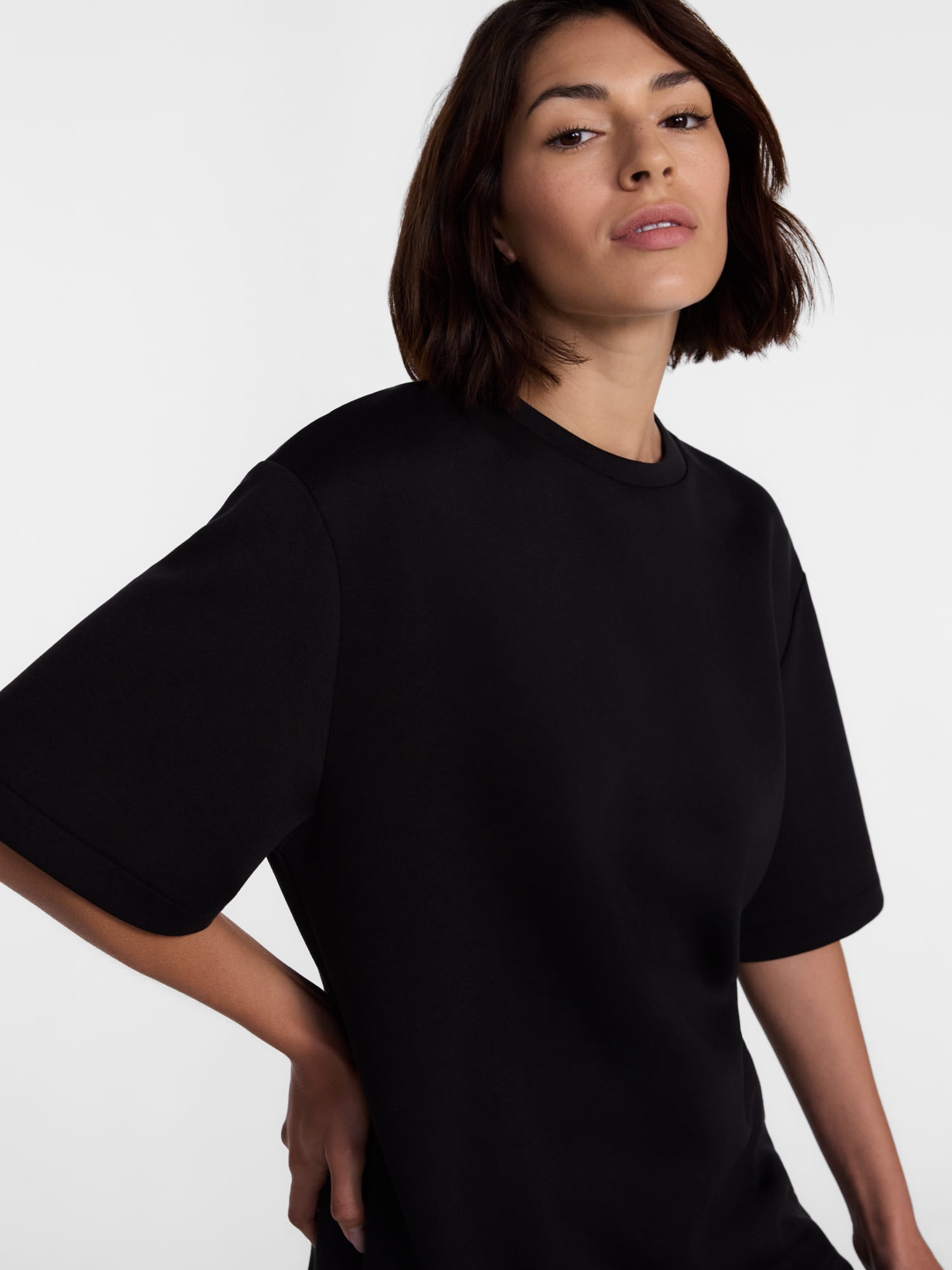 Avia Women's ScubaKnit Short Sleeve Tunic Top, Sizes XS-XXXL