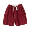 thumbnail image 2 of Byworldtasic Womens Shorts Women's Pajama Shorts Plaid Printed Loungewear Classic Comfy Cool Fall Elastic Above Knee Sleep, 2 of 3