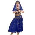 thumbnail image 1 of Ensemble de Jeu de Rôle de Danse pour Petites Filles Tenues de Performance Robe Longue Sans Manches avec Maille Pailletée St pour Enfants Taille 5-6T, 1 of 6