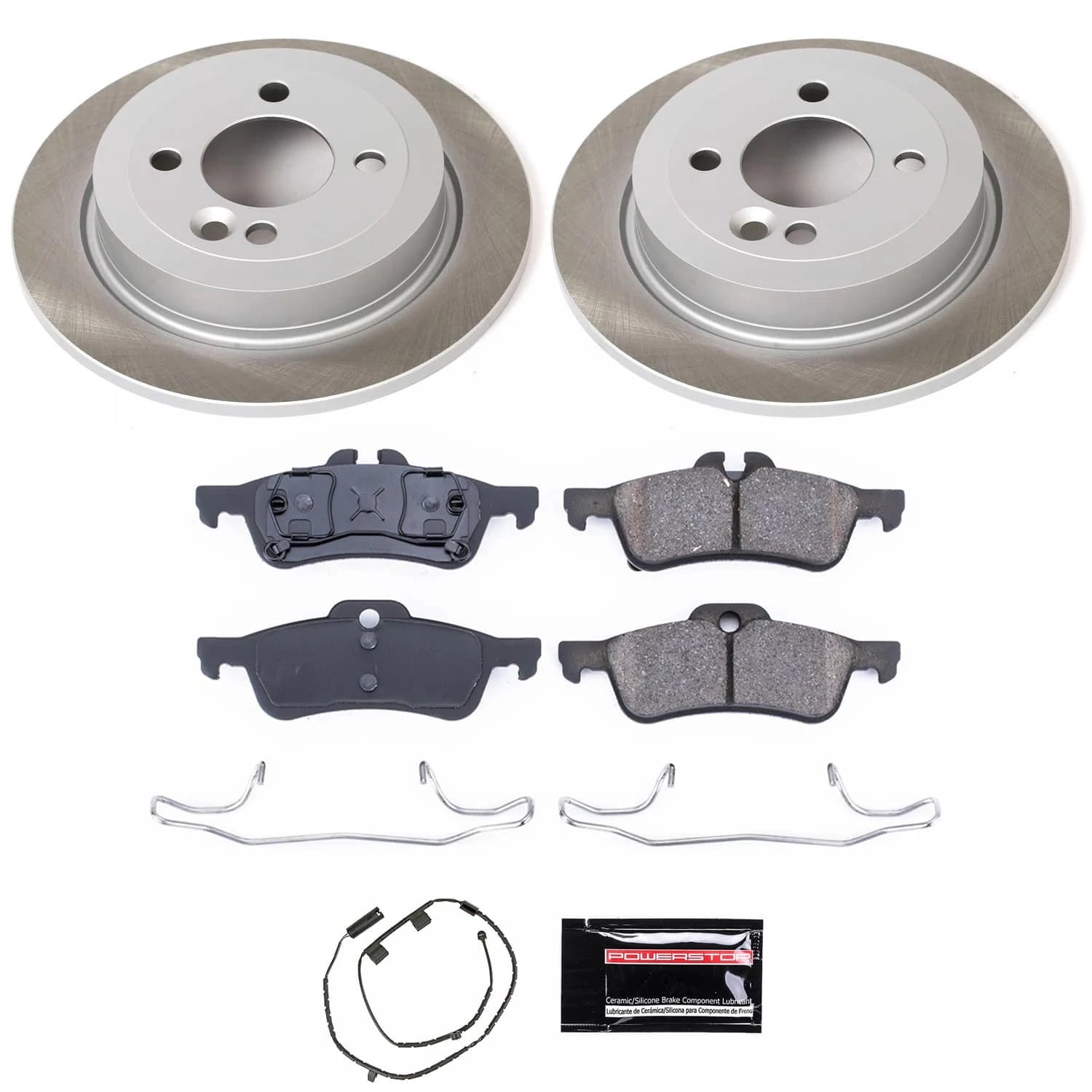 PowerStop Rear Semi-Coated Rotor and Low-Dust Ceramic Brake Pad Kit SC5726