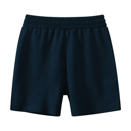 Girls Jean Shorts Toddler Toddler Boys Shorts  Elastic Waisted Solid Boys Summer Cotton Shorts  Pull on Active Jogger Shorts for Boys Girls Women Boy Shorts Underwear Navy 1Y