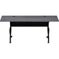 thumbnail image 3 of Lorell Charcoal Flip Top Training Table Charcoal Rectangle, Melamine Top - Black Four Leg Base - 4 Legs - 72" Table Top Width x 23.60" Table Top Depth - 29.50" Height - Melamine, 3 of 6
