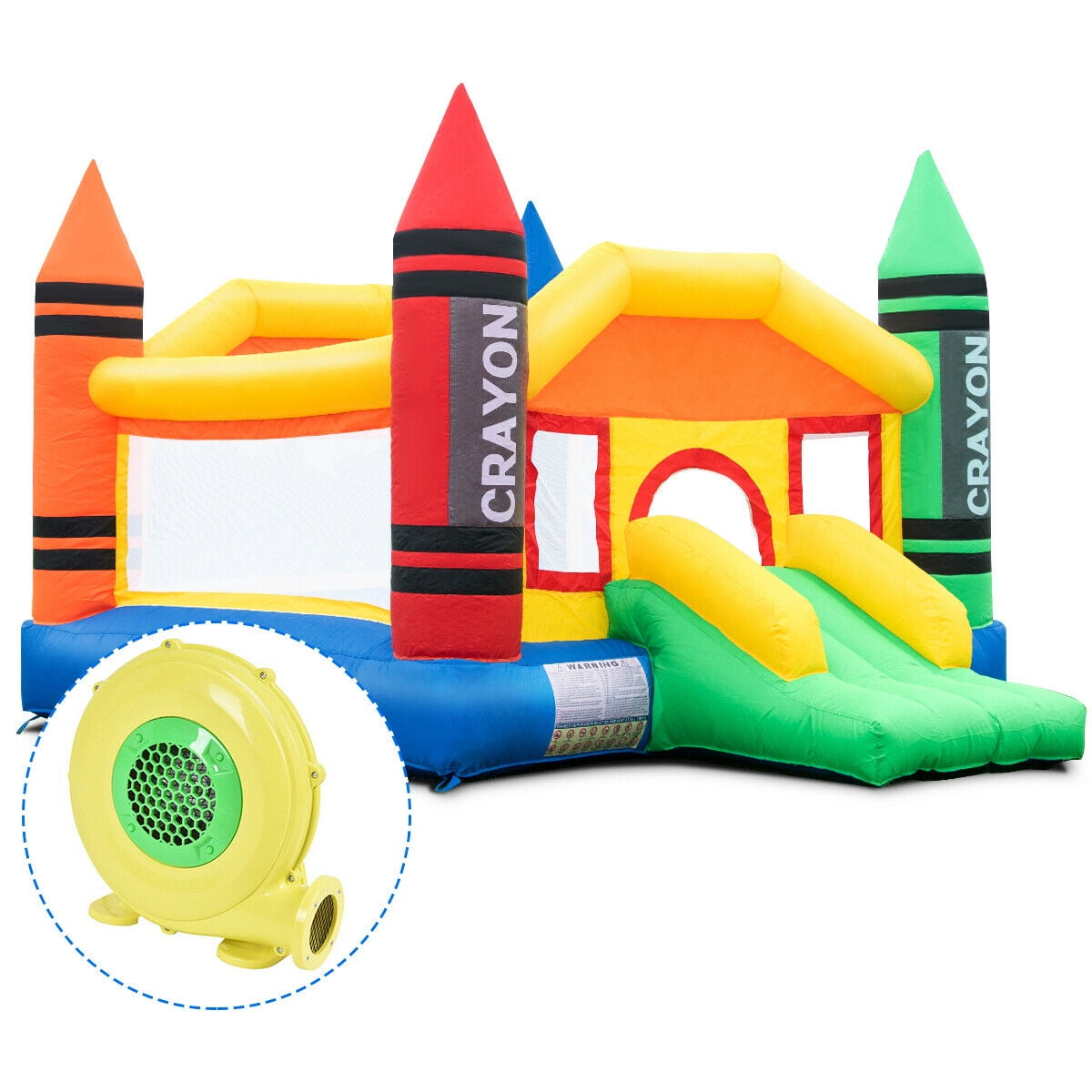 costway inflatable moonwalk slide bounce house with storage bag