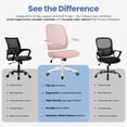 thumbnail image 2 of CELTOSS Pink Office Chair, Flip-Up Arms, Adjustable Lumbar Support, Pink, 2 of 10