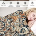 thumbnail image 3 of GOSMITH Boho VintageCarpet Orange Pattern Antique Ethnic Soft Plush Blankets White, 3 of 6